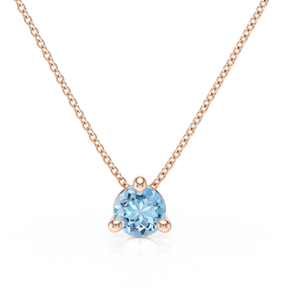 Pendentif solitaire aigue-marine Lune de Miel - 4