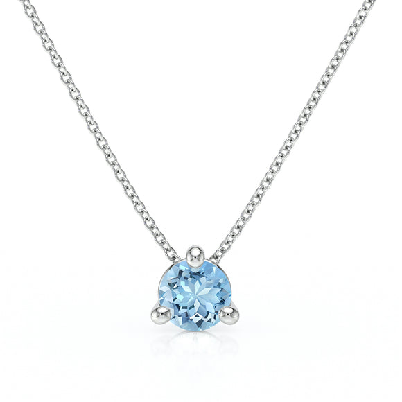 Pendentif solitaire aigue-marine Lune de Miel - 4