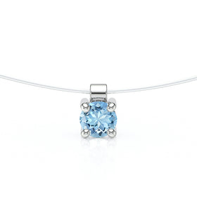Pendentif solitaire aigue-marine Lune de Miel - 8
