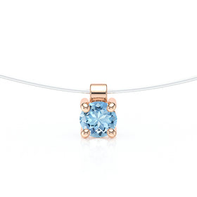 Pendentif solitaire aigue-marine Lune de Miel - 8