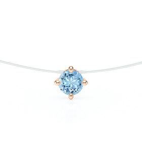 Pendentif solitaire aigue-marine Lune de Miel - 9