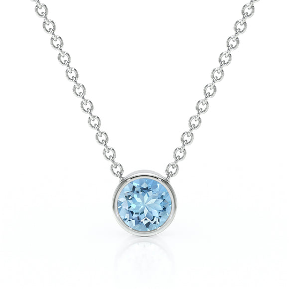 Pendentif solitaire aigue-marine Nuit de Noces - 1