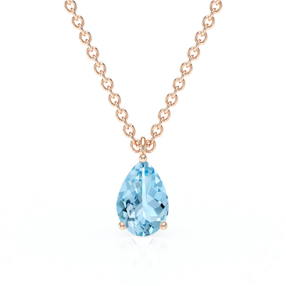 Pendentif solitaire aigue-marine Une Promesse - 1