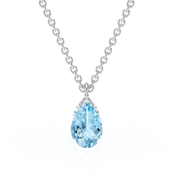 Pendentif solitaire aigue-marine Une Promesse - 1