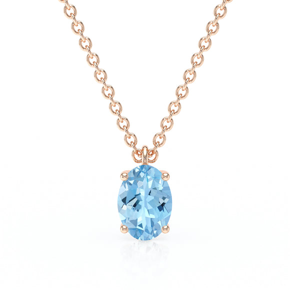 Pendentif solitaire aigue-marine Une Promesse - 2