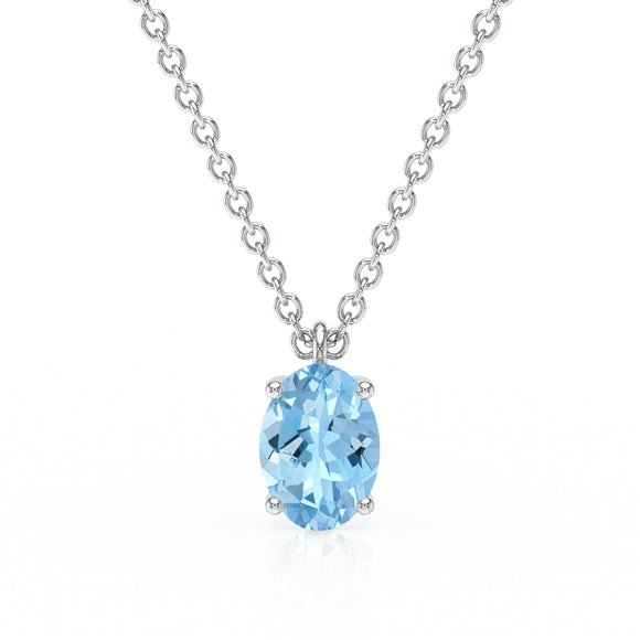 Pendentif solitaire aigue-marine Une Promesse - 2