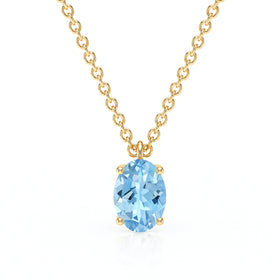 Pendentif solitaire aigue-marine Une Promesse - 2