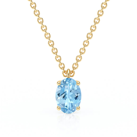 Pendentif solitaire aigue-marine Une Promesse - 2