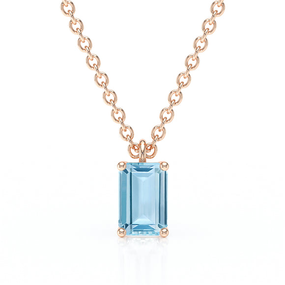 Pendentif solitaire aigue-marine Une Promesse - 3