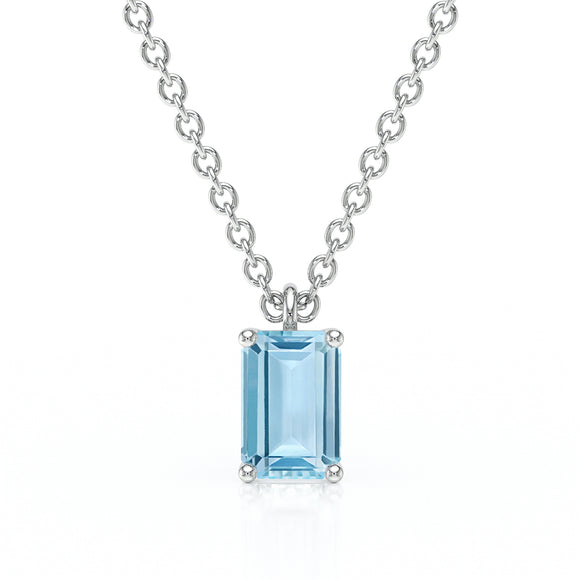 Pendentif solitaire aigue-marine Une Promesse - 3