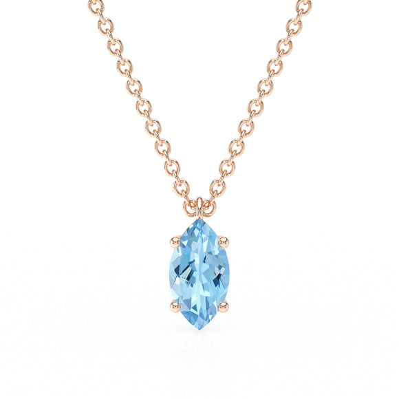 Pendentif solitaire aigue-marine Une Promesse - 4