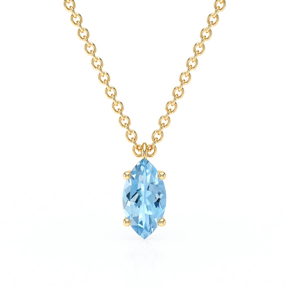 Pendentif solitaire aigue-marine Une Promesse - 4