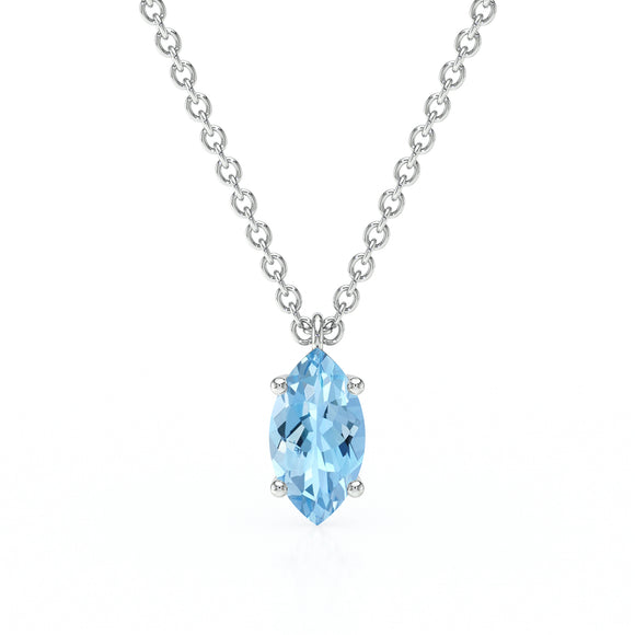 Pendentif solitaire aigue-marine Une Promesse - 4