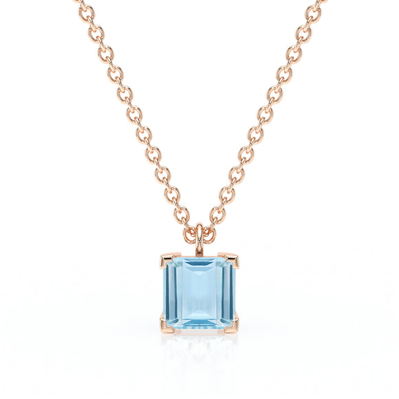 Pendentif solitaire aigue-marine Une Promesse - 5