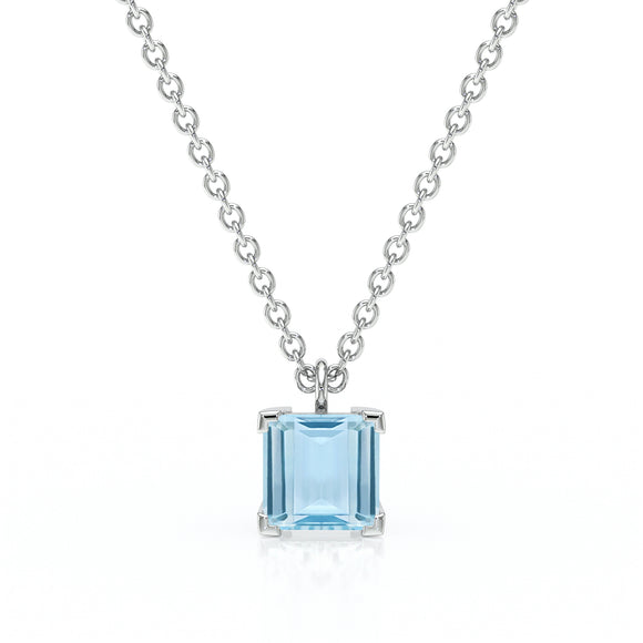 Pendentif solitaire aigue-marine Une Promesse - 5