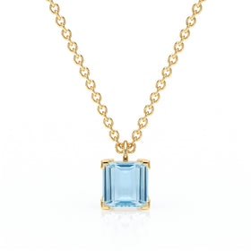 Pendentif solitaire aigue-marine Une Promesse - 5