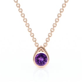 Pendentif solitaire améthyste Amour de Minuit - 1