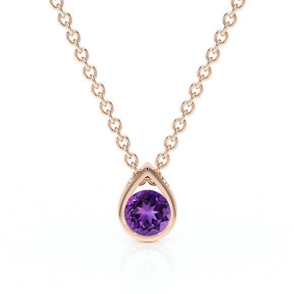 Pendentif solitaire améthyste Amour de Minuit - 1