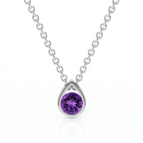 Pendentif solitaire améthyste Amour de Minuit - 1
