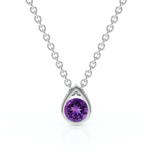 Pendentif solitaire améthyste Amour de Minuit - 1