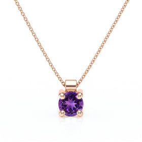 Pendentif solitaire améthyste Lune de Miel - 1