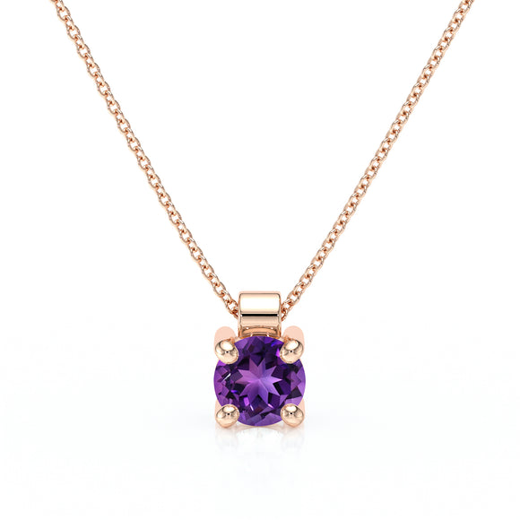Pendentif solitaire améthyste Lune de Miel - 1