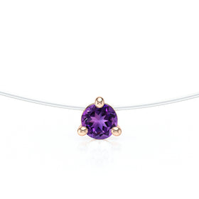 Pendentif solitaire améthyste Lune de Miel - 10