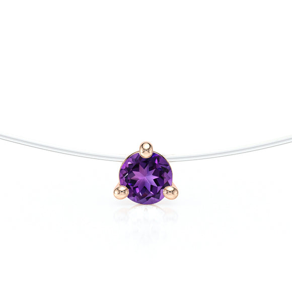 Pendentif solitaire améthyste Lune de Miel - 10