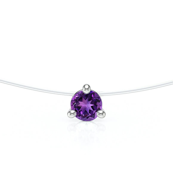 Pendentif solitaire améthyste Lune de Miel - 10