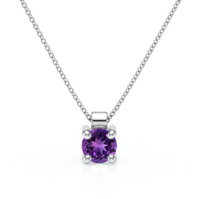 Pendentif solitaire améthyste Lune de Miel - 1