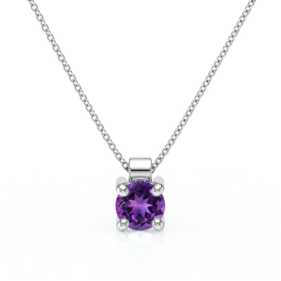 Pendentif solitaire améthyste Lune de Miel - 1