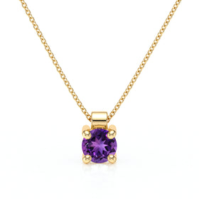 Pendentif solitaire améthyste Lune de Miel - 1