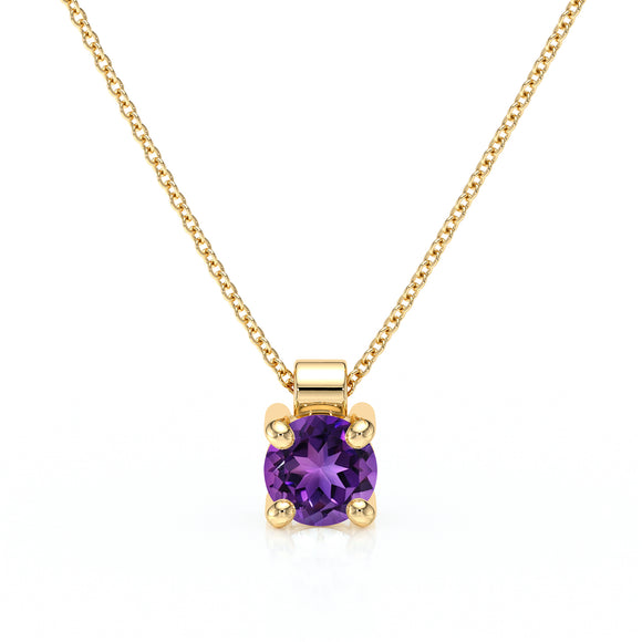 Pendentif solitaire améthyste Lune de Miel - 1