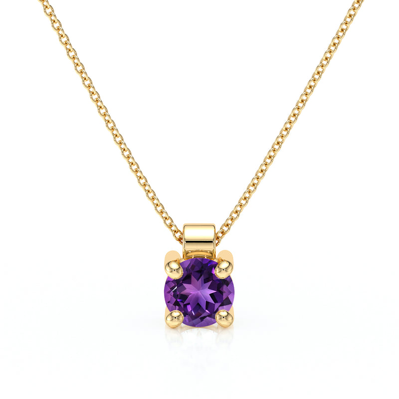 Pendentif solitaire améthyste Lune de Miel - 1