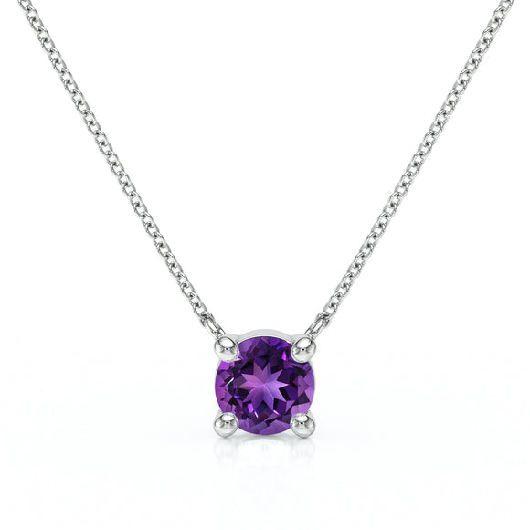 Pendentif solitaire améthyste Lune de Miel - 2