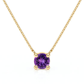 Pendentif solitaire améthyste Lune de Miel - 2