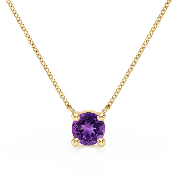 Pendentif solitaire améthyste Lune de Miel - 2