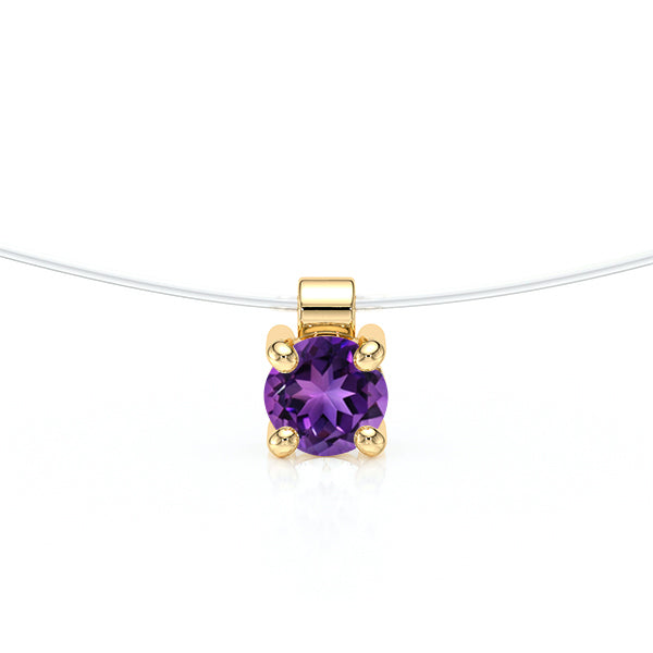 Pendentif solitaire améthyste Lune de Miel - 8