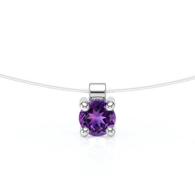 Pendentif solitaire améthyste Lune de Miel - 8