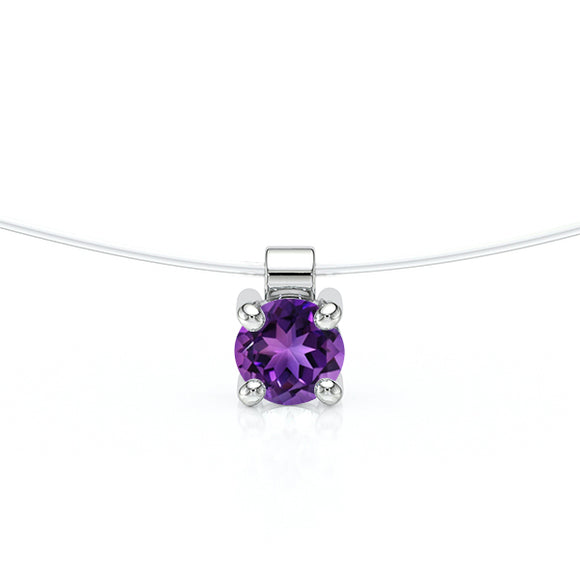 Pendentif solitaire améthyste Lune de Miel - 8