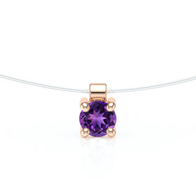 Pendentif solitaire améthyste Lune de Miel - 8
