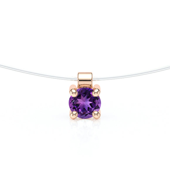 Pendentif solitaire améthyste Lune de Miel - 8