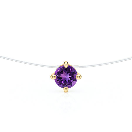 Pendentif solitaire améthyste Lune de Miel - 9