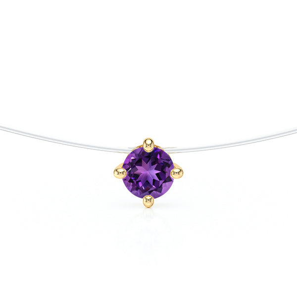 Pendentif solitaire améthyste Lune de Miel - 9