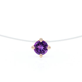 Pendentif solitaire améthyste Lune de Miel - 9