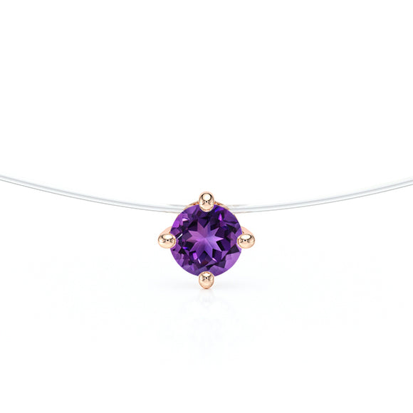 Pendentif solitaire améthyste Lune de Miel - 9
