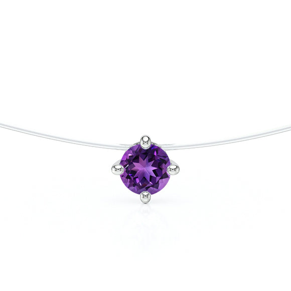Pendentif solitaire améthyste Lune de Miel - 9