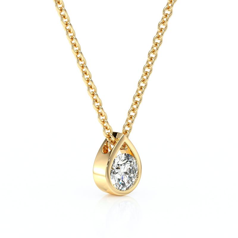 Pendentif solitaire diamant Amour de Minuit - 1