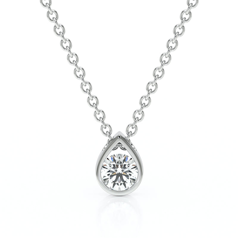 Pendentif solitaire diamant Amour de Minuit - 1