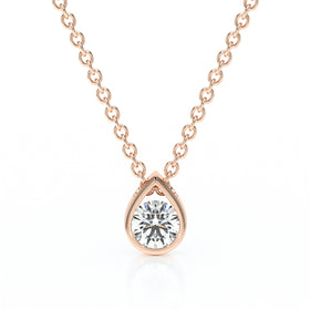 Pendentif solitaire diamant Amour de Minuit - 1